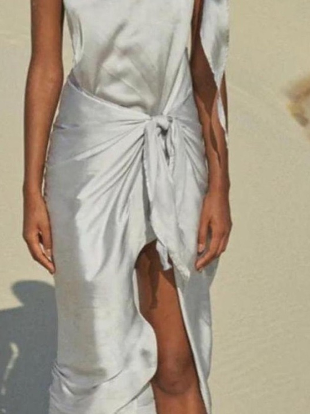 Baobab Marea One Shoulder Silver Dress  high low size medium - Picture 6 of 6